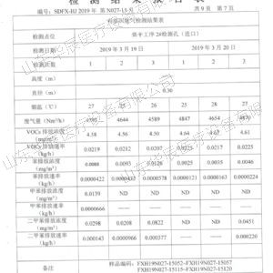 檢測報告表